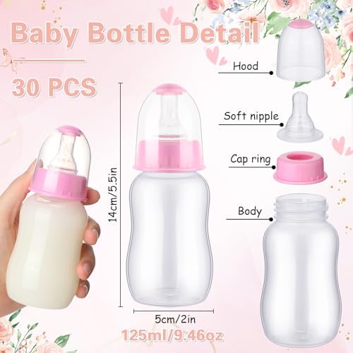 SiliFine 30 Pcs Baby Shower Favor Party Bottle Chug Game, Pink - Image 2