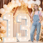 Ledido Easy-Assemble 4FT Warm White Marquee Light Up Number 13 for Birthday by Ledido