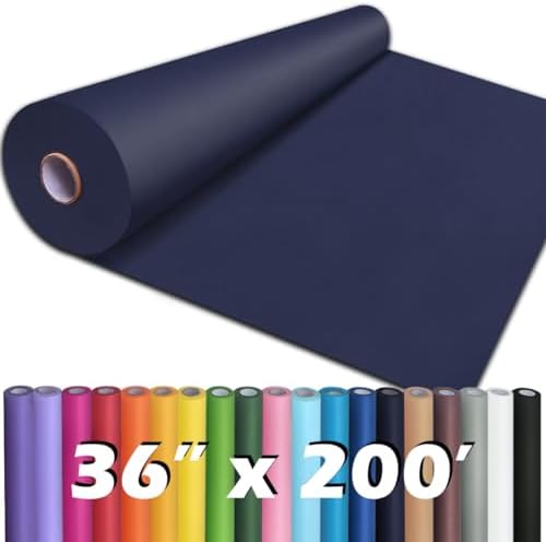 PerkHomy 36" x 2,400" (200') Navy Blue Kraft Paper Roll for Craft Bulletin Board Paper Art Table Covering Crafting Gift Wrapping Bouquet Packing Parcel 80GSM 55LB (Navy Blue, 36" x 200') by PerkHomy