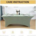 10-Pack 6ft Spandex Table Covers for Rectangle Standard Folding Tables - Wrinkle Resistant Stretch Tablecloths - Ultimate Fitted Table Protector for Parties, Banquet, Wedding - Image 6