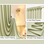 40 ft x 10 ft Wrinkle Free Light Green Backdrop Curtain for Parties, Thick Green Polyester Photo Backdrop Drapes for Baby Shower Wedding Engagement Birthday Party Backdrop Stand,5ft x 10ft 8 Panels - Image 4