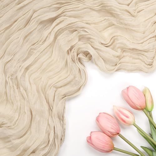 12 Pack Beige Cheesecloth Table Runner 10Ft 23 x 120 Inch - Image 5