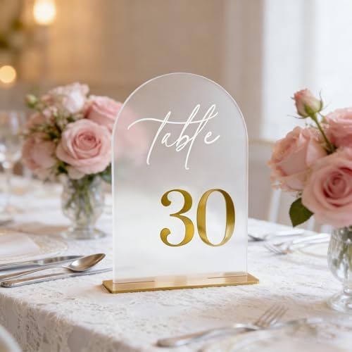 Frosted Wedding Table Numbers 1-30 with Stands - 5.5x7 Inch - Image 6