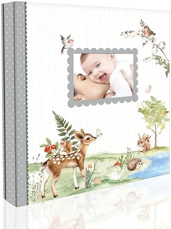 Holoary Baby Photo Album 4x6 500 Photos, Newborn Baby Keepsake Gifts for Baby Boy/Girl and New Parents, Woodland Animals Design Baby Photo Albums by Holoary