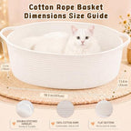 OIAHOMY Large Gift Basket Empty 18.5" x 13.8" x 7.5", Storage Basket with Gift Bag, Ribbon and Glitter Tulle for DIY Anytime, Toy Storage for Kids, Dogs with Handles in A Stylish Design - White - Image 2