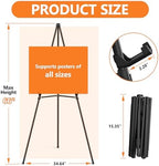 Easel Stand for Sign Portable,66" Easel Display Stand Metal, Adjustable Easels for Display,Wedding Signs, Posters-Black(2 Pack) - Image 2