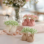 3 Set Baby Shower Booties Table Centerpiece Knitted Booties with Flowers - Image 4