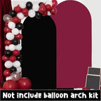 2PCS Arch Backdrop Covers for Arch Stand (7.2ft + 6ft) – Maroon & Black Spandex Fitted Stand Covers for Weddings Baby Showers Birthday Party Supplies Decora & Photo Booths(Only Cover) - Image 3