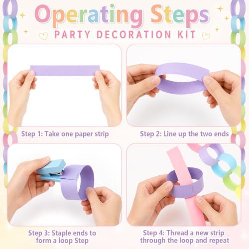 300 Sheets Paper Chain Garland Kit for Party Decorations - Image 3