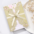 50PCS Gold Wedding Invitations, with Blank Cards Custom Your Party Invites by Maffily
