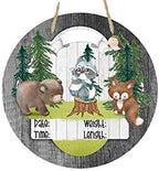 Woodland Nursery - Hospital Room - Personalized Door Sign - Fox Bear Raccoon - Gift for Baby Shower by Little+Man+Cave+No+Girls+Allowed+%28Except+Mommy%21%29
