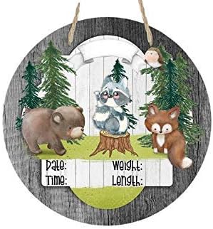Woodland Nursery - Hospital Room - Personalized Door Sign - Fox Bear Raccoon - Gift for Baby Shower by Little+Man+Cave+No+Girls+Allowed+%28Except+Mommy%21%29