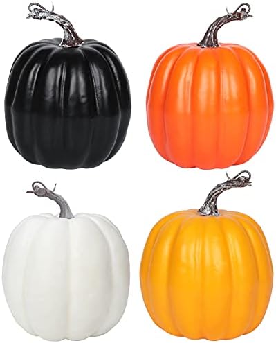 vensovo 6 Inch Multicolor Artificial Pumpkins, 4 Pack by vensovo