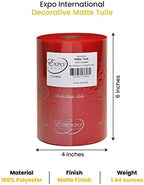 Expo International Decorative Matte Tulle, Roll/Spool of 6” X 100 Yards, Lightweight Polyester Tulle Fabric for Tutus, Costumes, and Party Decorations, Washable, Easy-to-Use, Red - Image 2