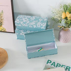 Soul & Lane - Decorative Storage Boxes with Lids, Set of 3, Blue Botanical - Image 7
