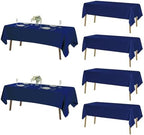 Fokitut 6 Pack Rectangle Tablecloth, 60x120 Inch, Stain Resistant and Wrinkle Polyester Table Cloth, Fabric Table Cover for Kitchen Dining, Wedding, Party, Holiday Dinner-Royal Blue by Fokitut