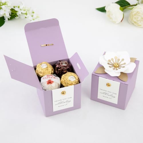 FEIYI 20 PCS Favor Boxes, Lilac Candy Boxes 2.55x2.55x2.55 - Image 3