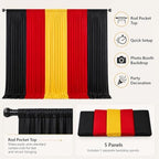 Red Black Yellow Backdrop Curtains 10x7FT, Wrinkle-Free Fabric Photo Backdrop Curtains for Mexican Fiesta Party, Latin Theme, Carnival Decor, Hip Hop Birthday, Soccer Watch, Cultural Event - Image 5