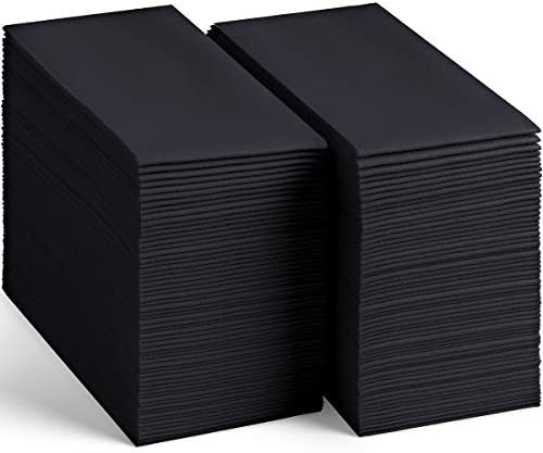 100 Linen-Feel Black Paper Napkins - Decorative Cloth-Like Black Dinner Napkins - Soft And Absorbent. For Kitchen, Party, Wedding, Bathroom Or Any Occasion. (Pack of 100) - Image 3