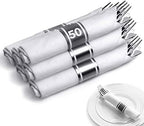 200 Pieces Pre Rolled Silver Plastic Cutlery Set, Individually Wrapped Plastic Silverware Set with 50 Forks, 50 Knives, 50 Spoons, 50 Napkins, Utensils for Weddings, Service for 50 Guests by StockYourHome