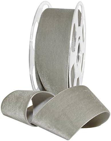 Morex Ribbon Nylon, 2 inches by 11 Yards, Grey, Item 01250/10-433 Nylvalour Velvet Ribbon, 2" x 11 yd, by MorexRibbon