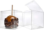 4x4x4 Caramel Apple Boxes With Hole for Sticks, 25 Pack, Clear Gift Box For Candy, Cupcakes, Macarons, Cookies, Party Favors, Bakery, Wedding, Baby Shower, Ornaments, Food Safe Crystal Clear Display - Image 6