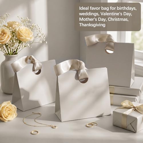 Feifeiya 30 Pcs Small Champagne Gift Bags with Ribbon Handle - Image 4