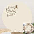 6.5x6.5ft Polyester Pure Beige Round Backdrop Cover We Can Bearly Wait Cute Bear Baby Shower Circle Background Arch Stand Cover for Gender Reveal Pregnancy Announcement Party Decorations by TTQYFNM