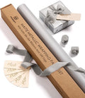 Vitalizart Matte Metallic Silver Wrapping Paper Set 30" Ribbons & Gift Tags by Vitalizart