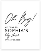 Andaz Press Custom Large Baby Shower Welcome Sign, 16" x 20", Oh Boy! Personalized Canvas Welcome Sign, Signage, Canvas Sign for Baby Sprinkle, Baby Shower, Baby Boy, Baby Shower Decorations by AndazPress
