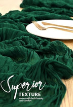 20 Pack Emerald Green Cheesecloth Table Runner Boho Gauze Table Decor - Image 4