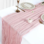12 Pack Dusty Pink Table Runner Cheesecloth 10Ft Gauze Cheese Cloth Table Runner 35x120 Inch Boho Sheer Rustic Fabric for Holiday Party Decor Baby Shower Wedding Decorations - Image 4