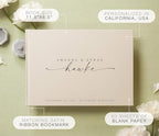 Personalized Guest Book - 11.5" x 8.5" Custom Bride & Groom Names with Bookmark and Hard Cover 140 GSM Blank Pages, for Weddings Guest Book, Engagements, Birthdays, Special Events, Oats - Image 2