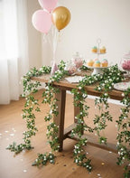 2PCS x 6FT Rose Garland Artificial Flower Vine for Home Decor, White - Image 5