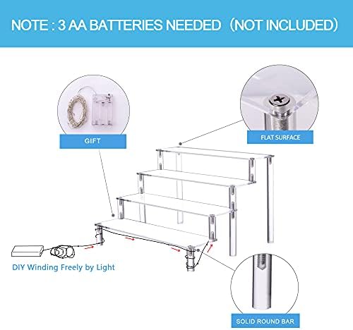 YestBuy Display Shelf Cake Stand – 4 Tier Shelf Cake Pop Stand – Multifunctional and Durable Acrylic Stand – Mounting Hardware Included – Ideal for Desserts, Cosmetics, Glassware, Figurines - Image 4
