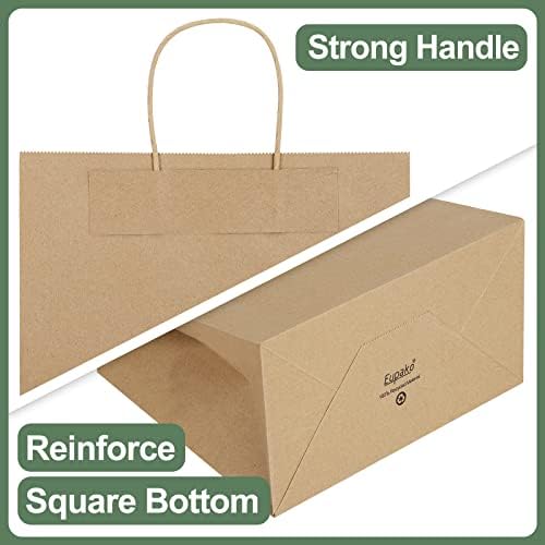 Eupako 16x6x12 Brown Paper Bags 50 Pack, Kraft Gift Bags with Handles - Image 3