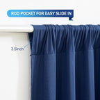 Navy Blue Backdrop Curtains-Wrinkle-Free Navy Blue Curtains Polyester Photography Drapes Wedding Background for Baby Shower Birthday Graduation Party Decorations - 40 X10FT - Image 5