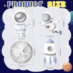 4 Pcs Large First Trip Around The Sun Decoration for Boy Birthday Space Party Cardboard Cutouts, Moon Astronaut Rocket Themed Standups for Baby Shower Photo Booth Backdrop Decor - Image 4