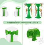 MDS Pack of 125 Chiffon Chair Sashes for Wedding & Event Décor - Green - Image 4