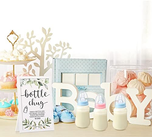Roowest Bottle Chug Baby Shower Games Favors, Pink, Blue, Eucalyptus - Image 5