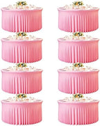 8 Pack 132inch Pink Round Tablecloth, Circle Stretch Table Cloths for 6 FT Tables, Wrinkle Free Round Table Skirt for Wedding Birthday Photography Party Social Events Engagement Party Decorations by Creativepartyuniquedecorat