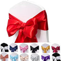 Red Satin Chair Sashes Bows for Chair,7x108inchs,50pcs by Maiangel