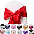 Red Satin Chair Sashes Bows for Chair,7x108inchs,50pcs by Maiangel