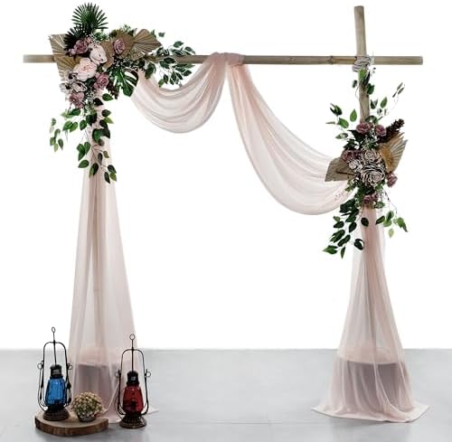 Pack of 1 Wedding Arch Drape Panel Fabric 30" x 40ft - Nude - Image 2
