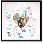 Poster Palooza 20x20 Black Autograph & Signature Picture Frame With White Heart Opening Photo Mat for 6x6 Pictures - With Pens, UV Acrylic & Foamboard Backing by PosterPalooza