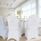 Pack of 60 Spandex Chair Sashes Bows Stretch Chair Cover Band with Buckle Slider Universal Elastic Chair Ties for Wedding Banquet Party Event Decoration (White) - Image 6