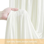 40ft x 12ft Ivory Backdrop Curtains Wrinkle Free Backdrop Curtain for Wedding Parties Ivory Fabric Backdrops Drapes Back Drop Cloth Bridal Shower Stage Curtains Wedding Decorations for Reception - Image 5