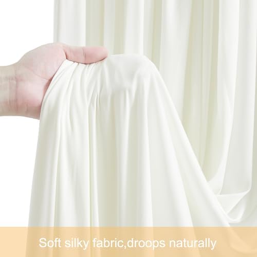 30ft x 15ft Ivory Wrinkle Free Backdrop Curtains for Wedding Party Backdrops Curtain Drapes Fabric Decorations Photo Back Drop Cloth for Baby Shower Photography Stage Reception - Image 6