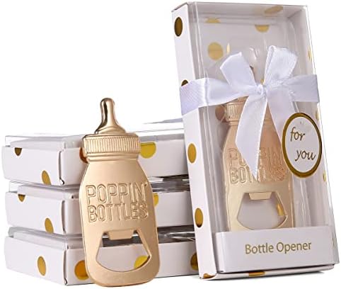24 Pack Baby Bottle Openers for Newborn Baby Shower Favors, Baby Shower Party Return Gifts for Guest, New Poppin Bottles Openers with Exquisite Gifts Box used for Boy Boy or Girl Baby Party Souvenir by DAJAMAI