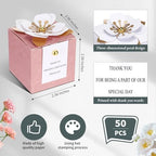 Affrolling 50 Pcs Wedding Favor Boxes, Square Flower Gift Box Party, Pink - Image 2